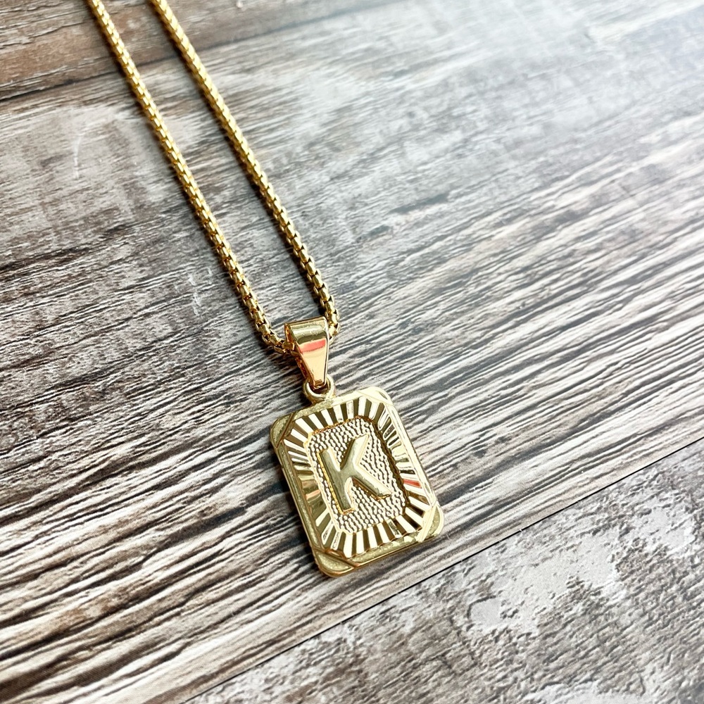 Gold fill “K” initial necklace